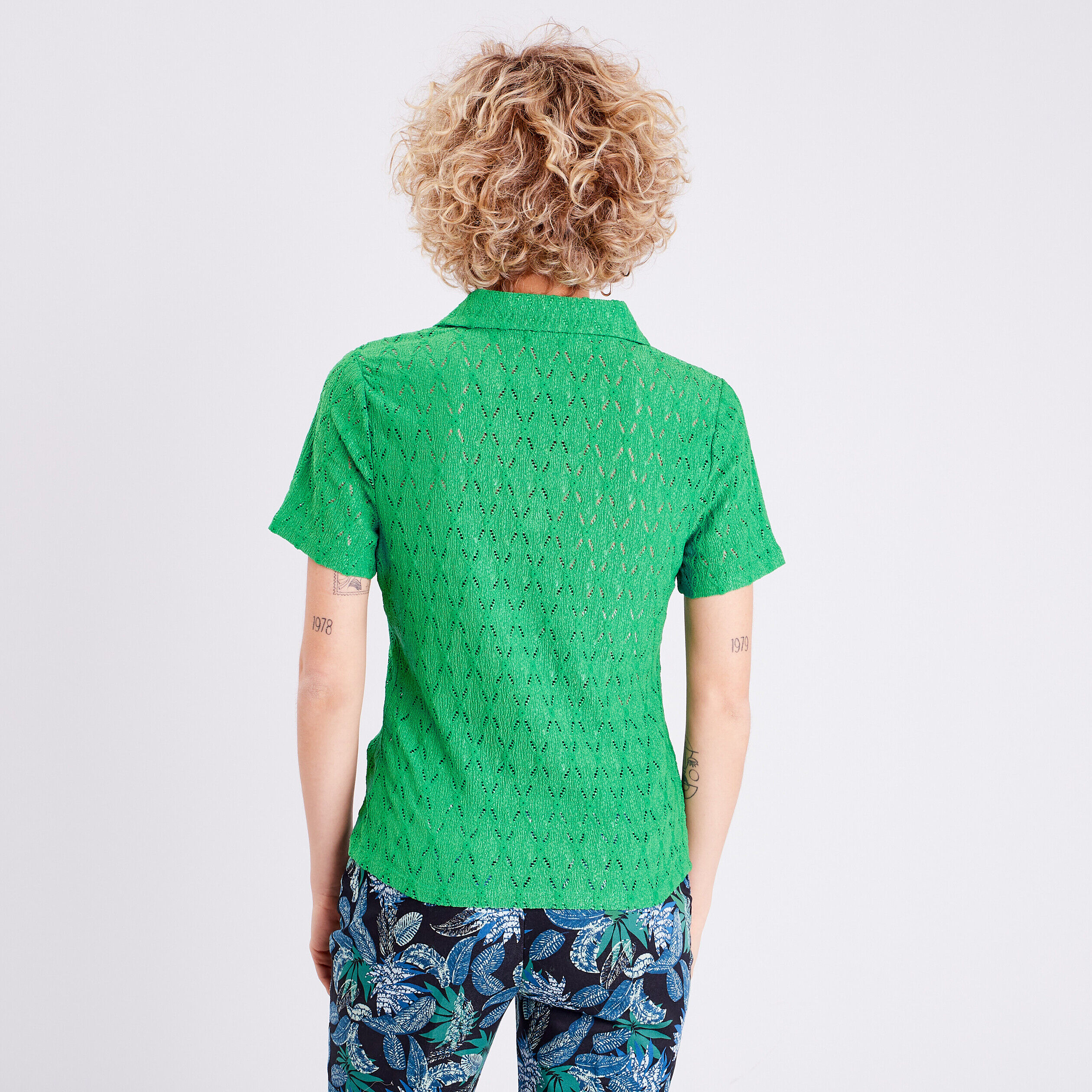 Polo manches courtes vert femme | Cache Cache