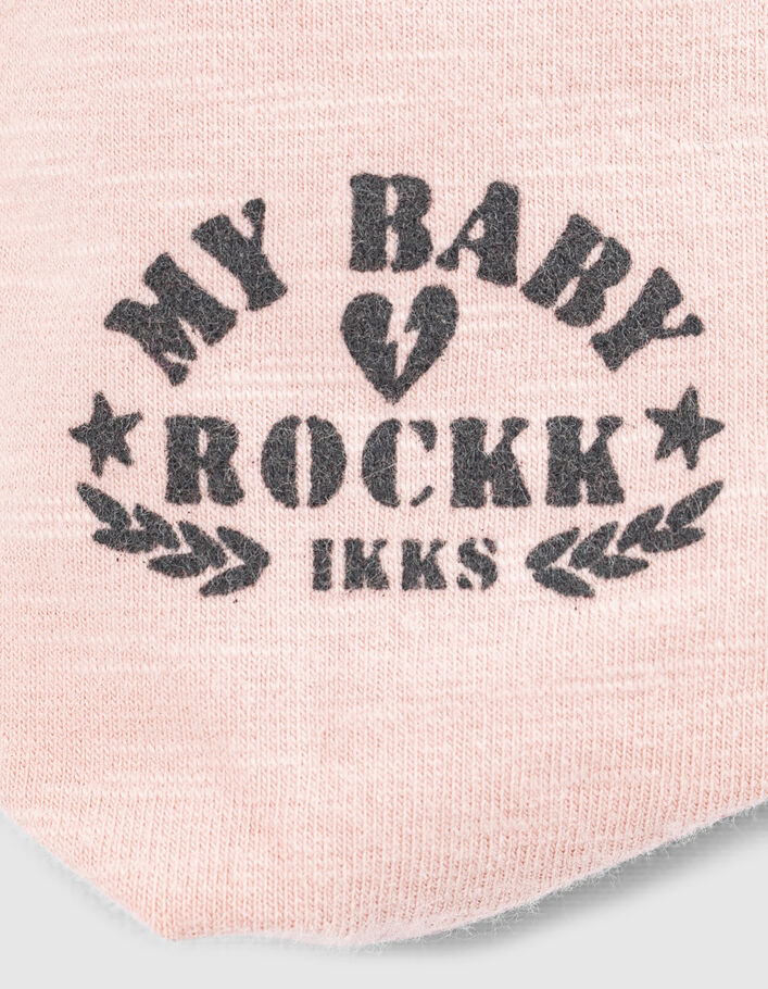 Bavoir rose pâle print rock coton bio bébé