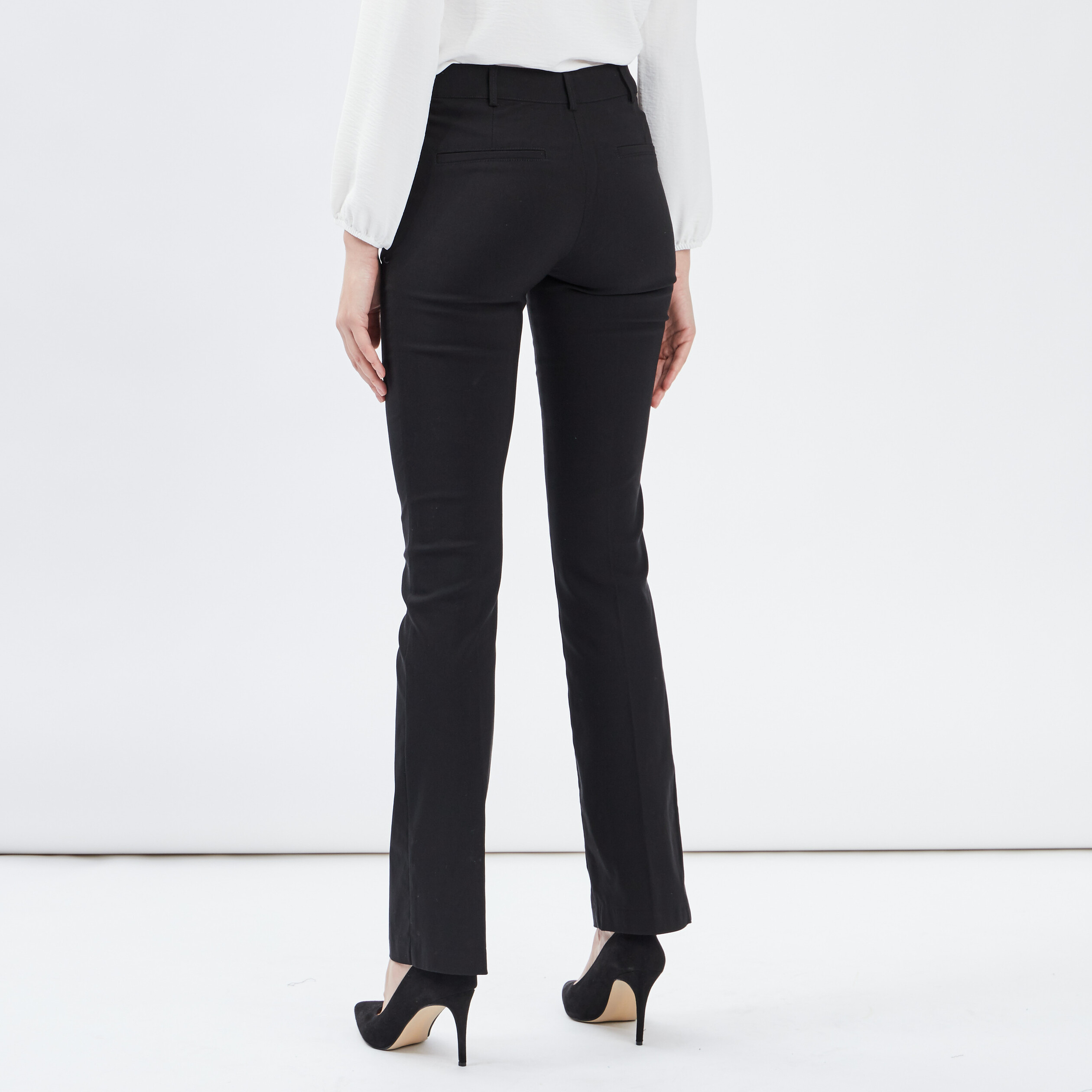 Pantalon bootcut taille basse noir femme | La Halle