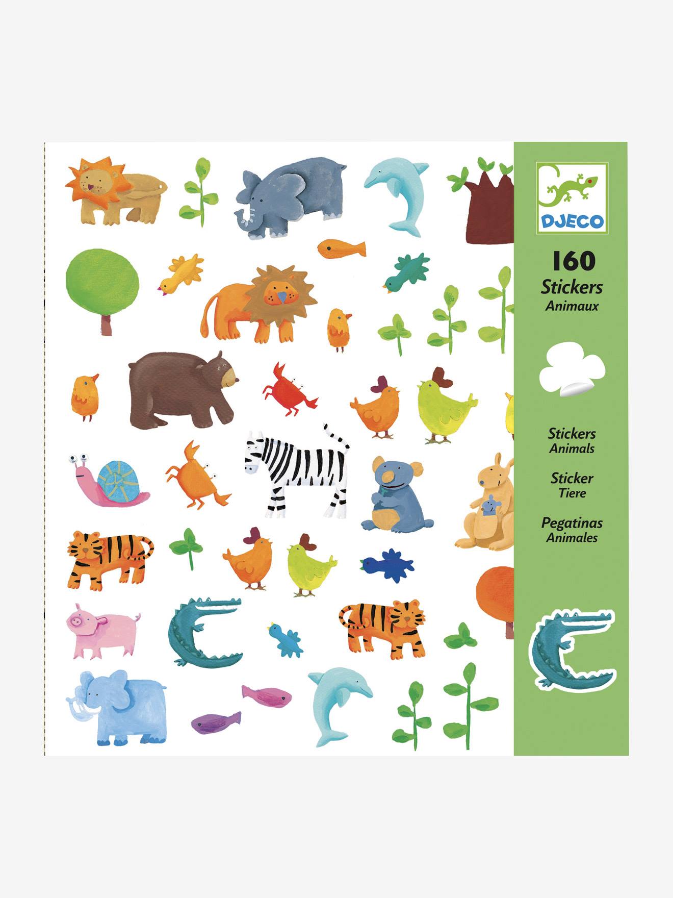 160 stickers animaux DJECO multicolore