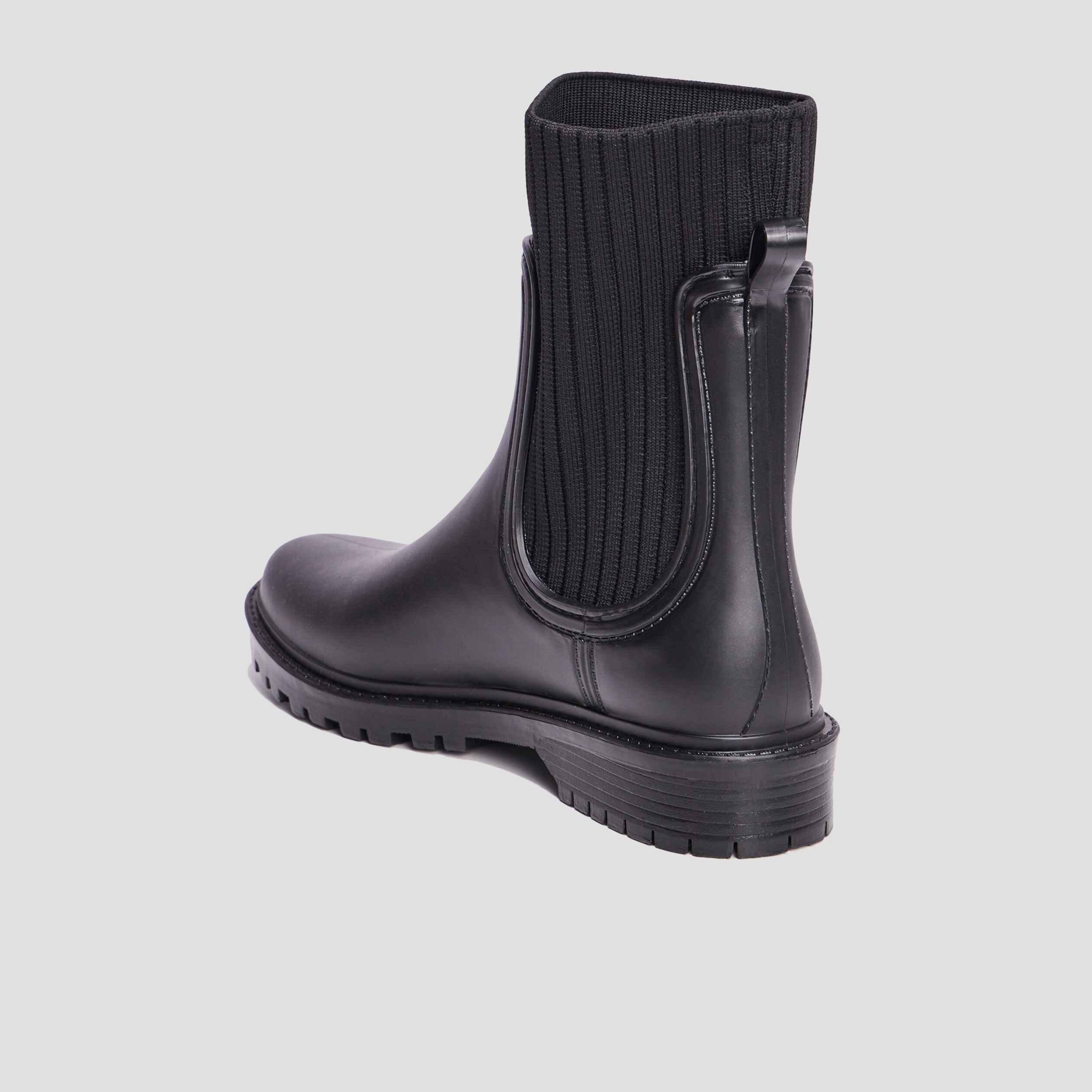 Bottes de pluie façon chaussette noir femme | La Halle