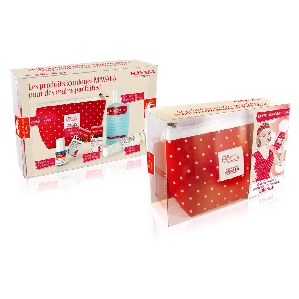 Mavala POCHETTE MAVALA RED DOT 60's Produits iconiques dédiés au soin des ma ins et la beauté des ongles