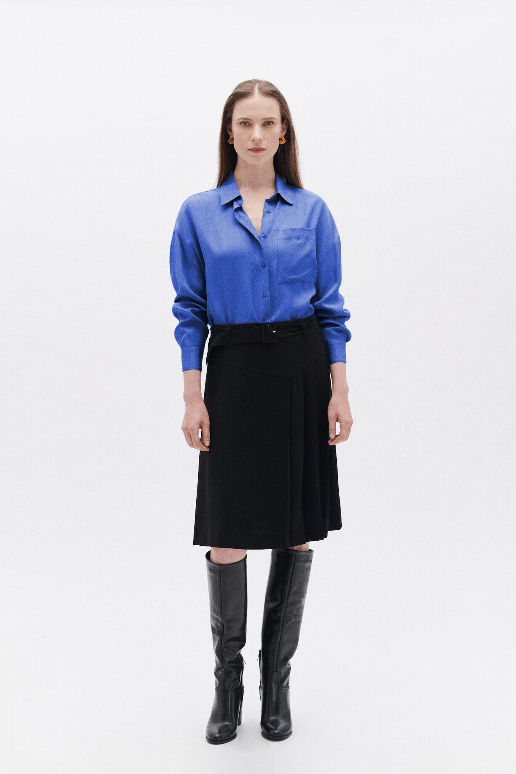 Chemise cabin2 bleu electrique femme