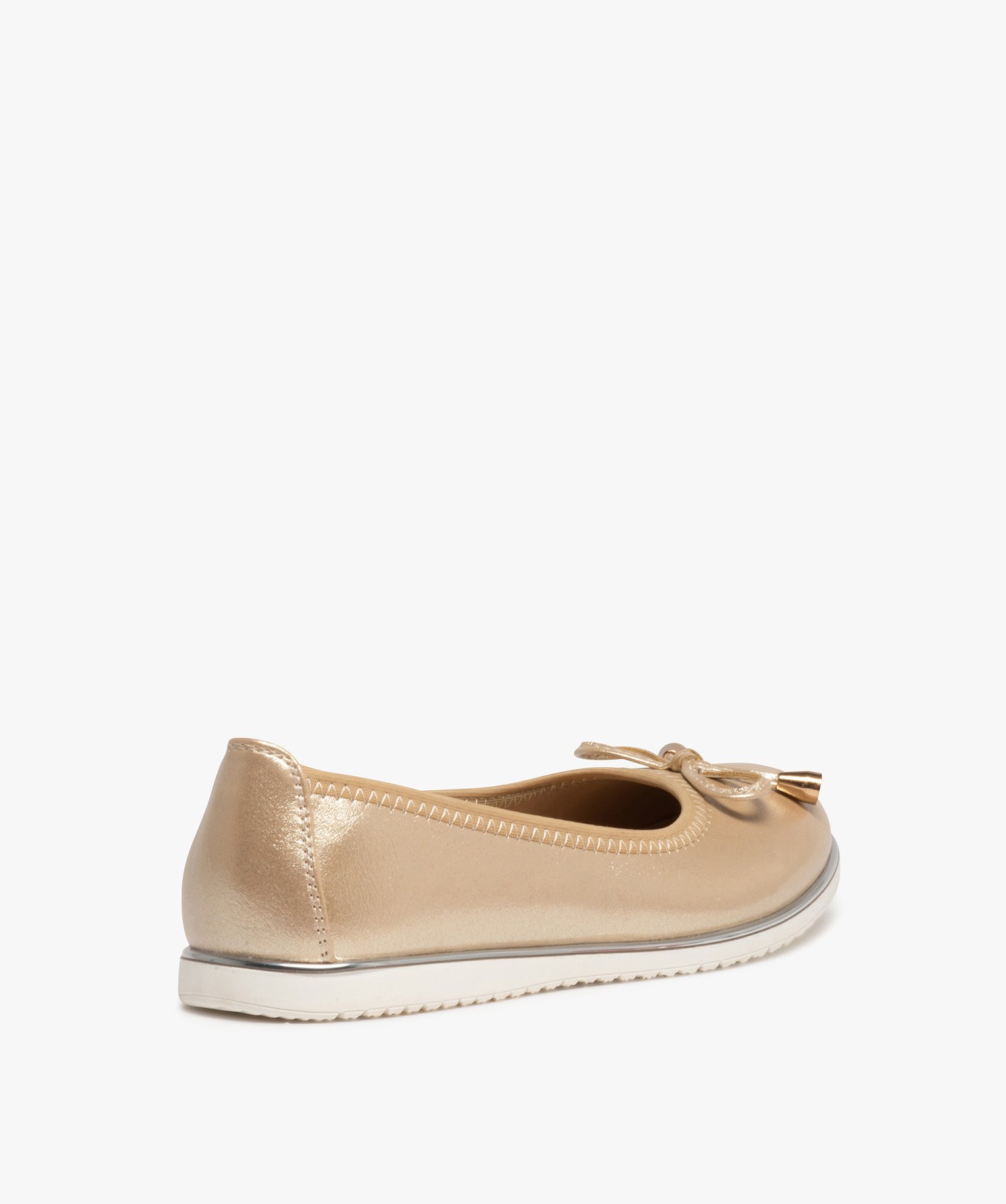 Ballerines fille métallisées à semelle contrastante or | GEMO