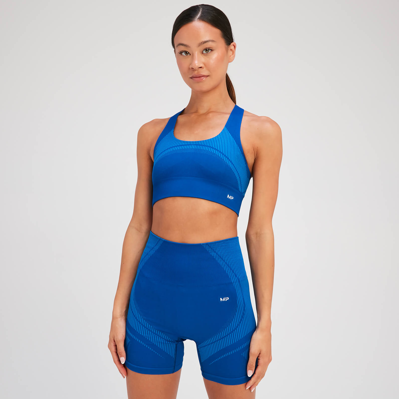 Brassière de sport sans coutures MP Tempo Ultra pour femmes – Bleu surf