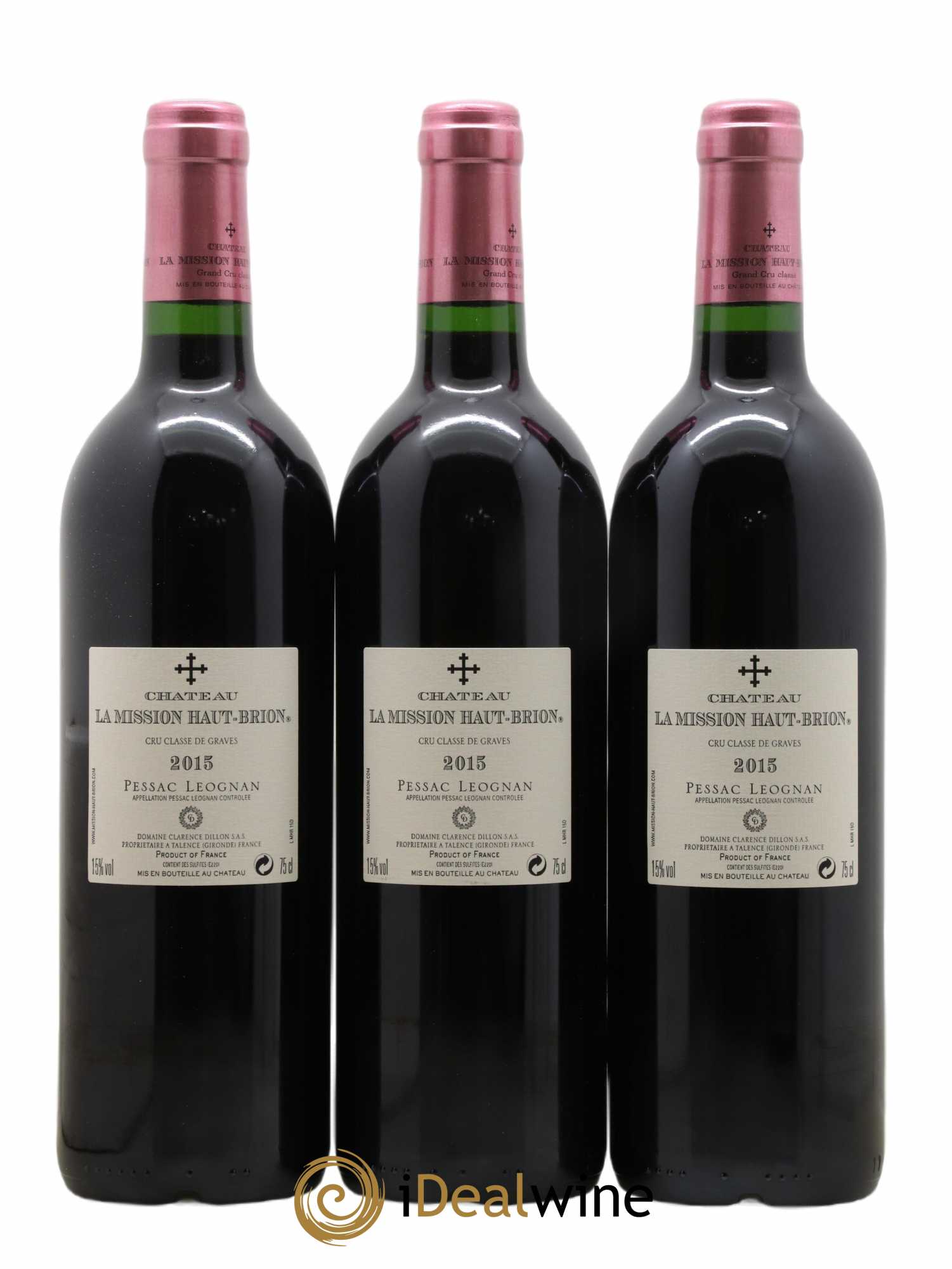 Château La Mission Haut-Brion Cru Classé de Graves  2015 - Lot de 12 Bouteilles