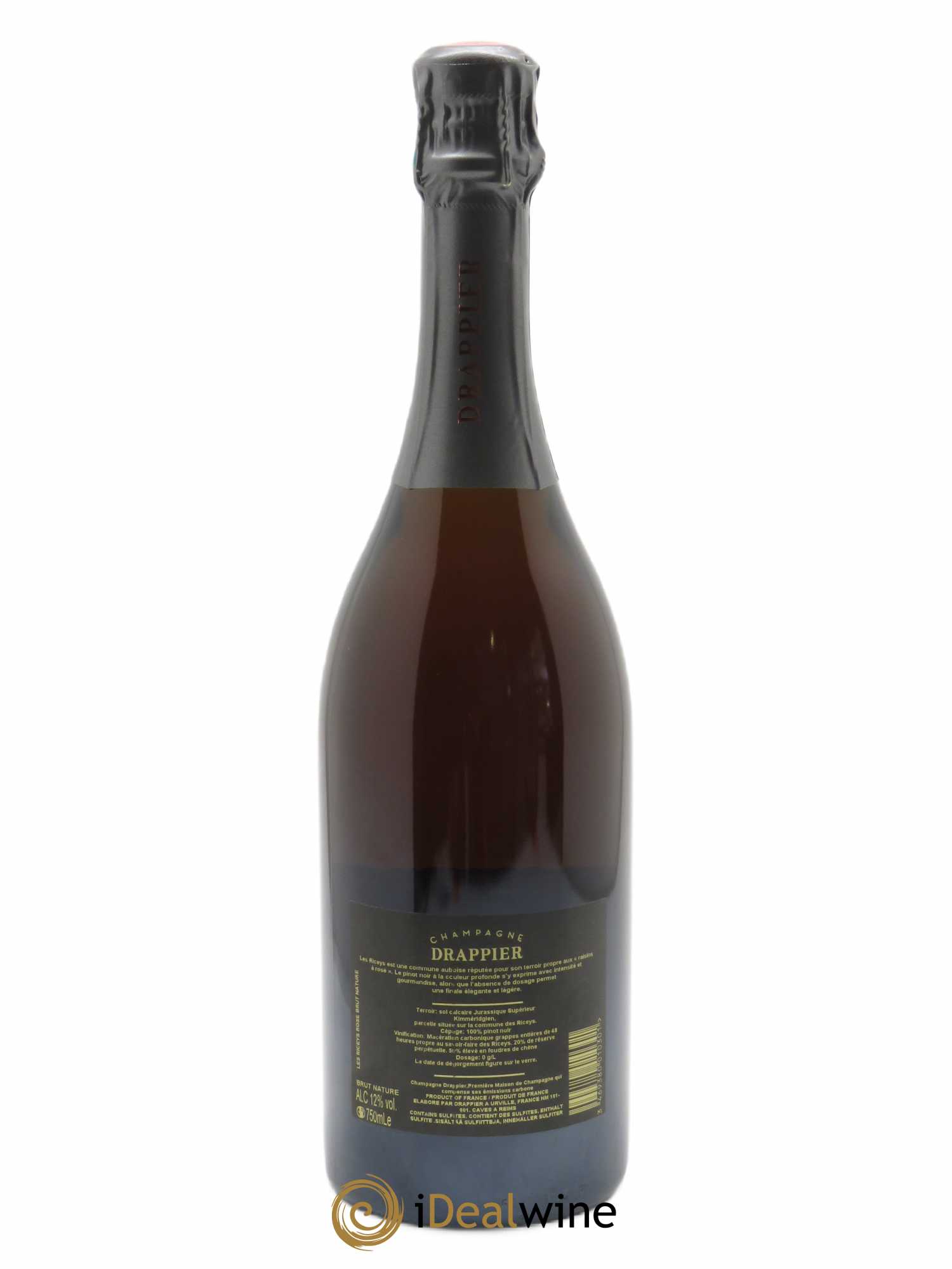 Brut Nature Rosé, Les Riceys Drappier   - Lot de 1 Bouteille