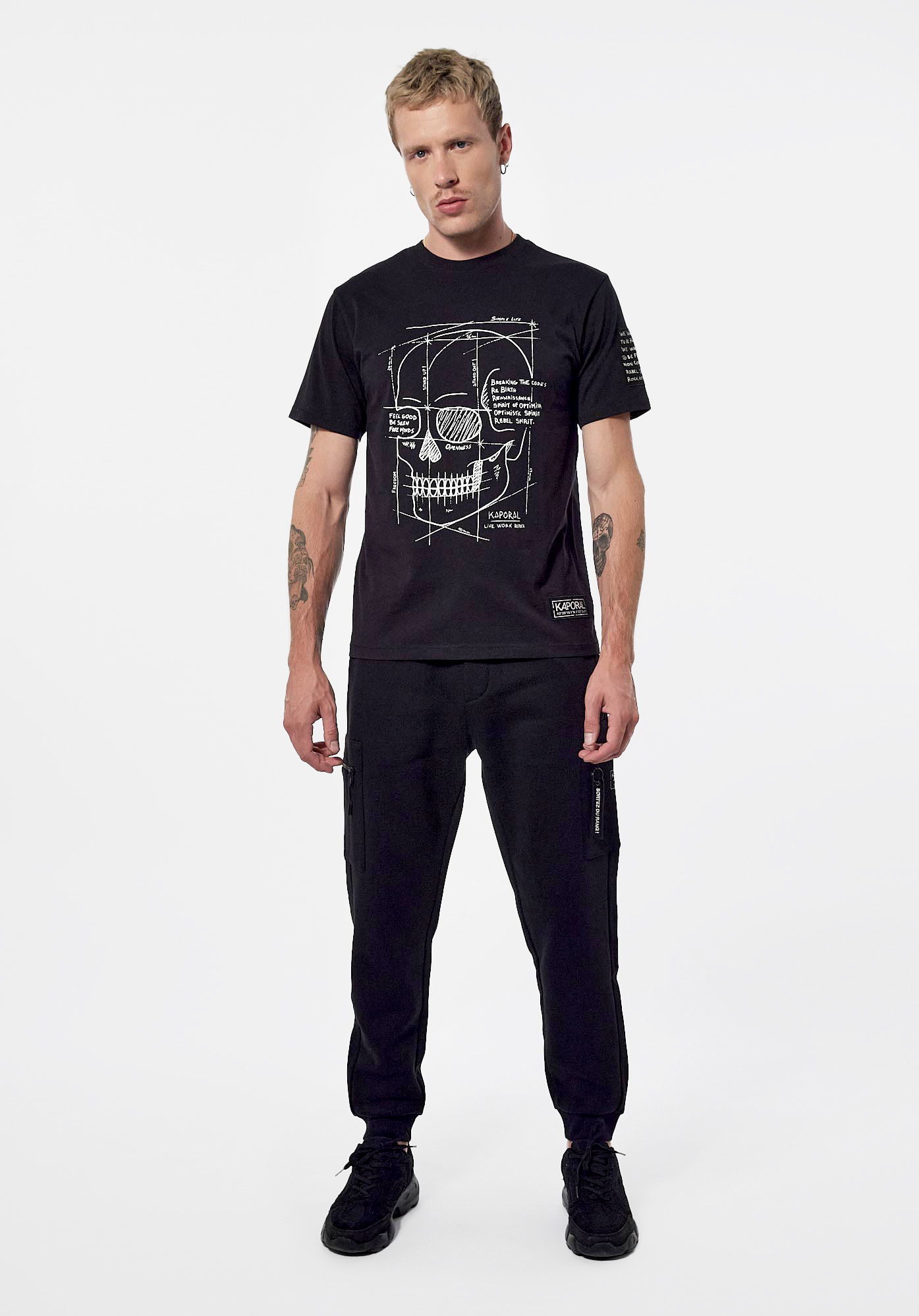 BECK   T-shirt noir tête de mort Homme en 100% coton