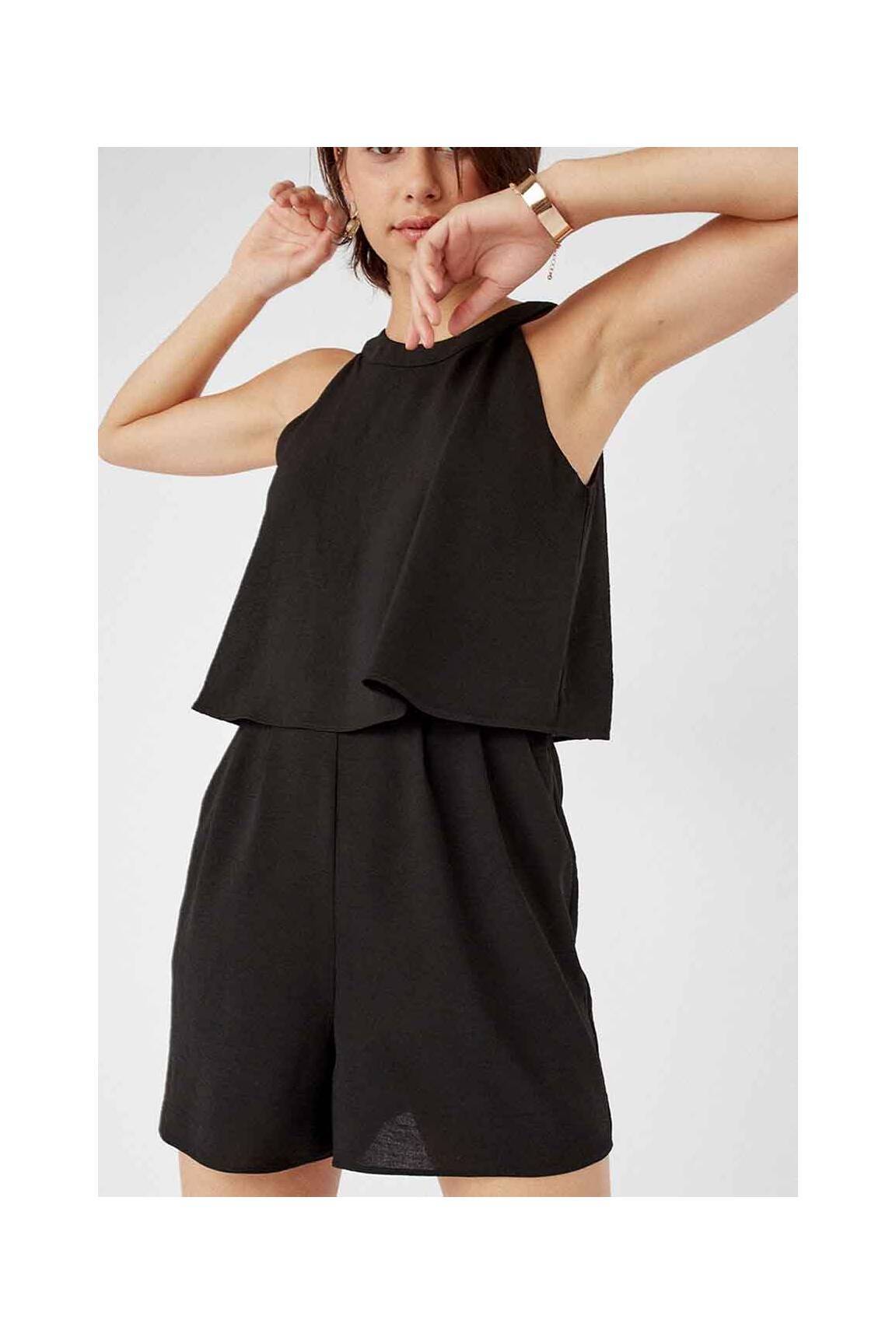 Naf Naf Combi Shorts Femme couleur noir