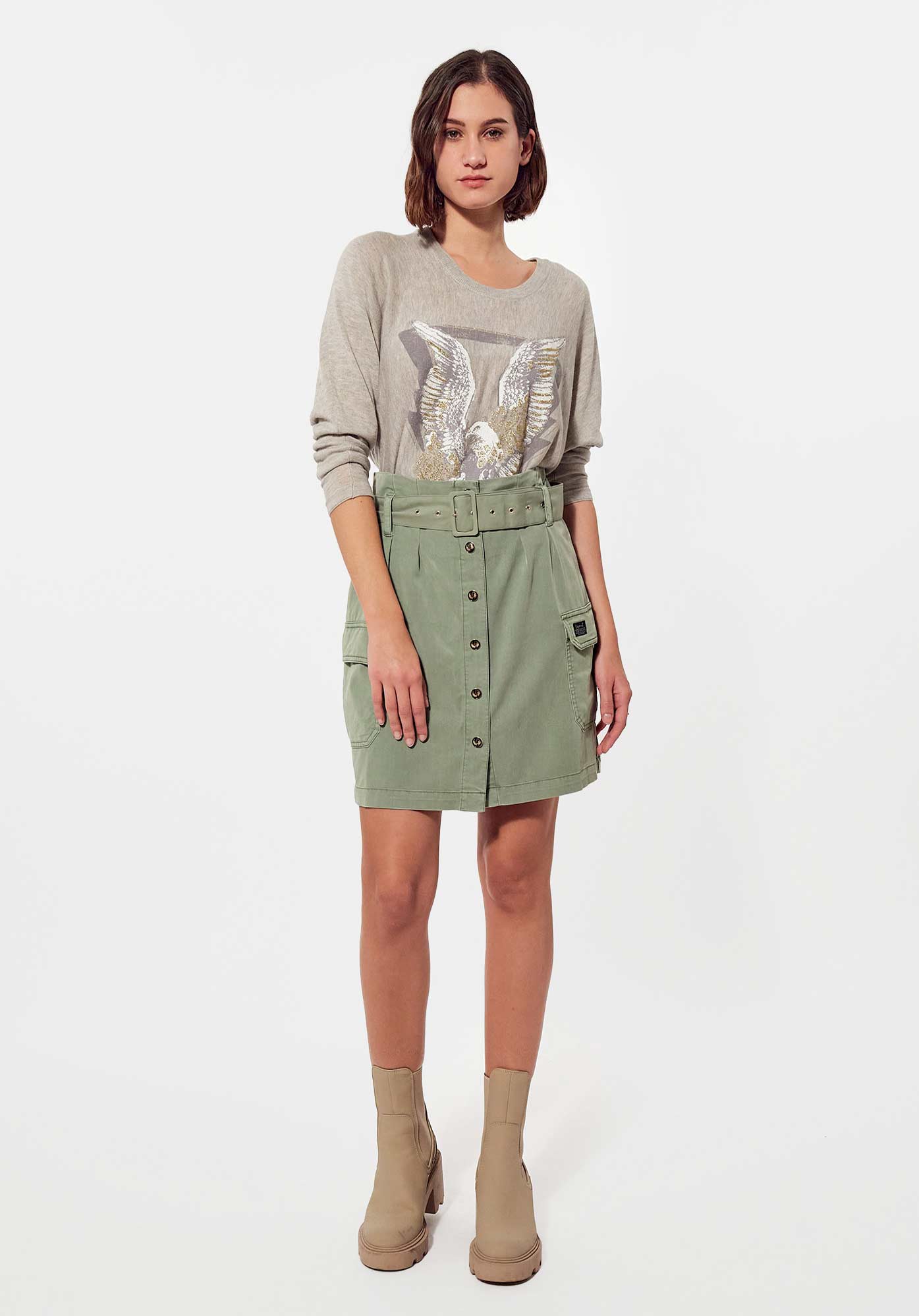 BEND   Jupe kaki femme
