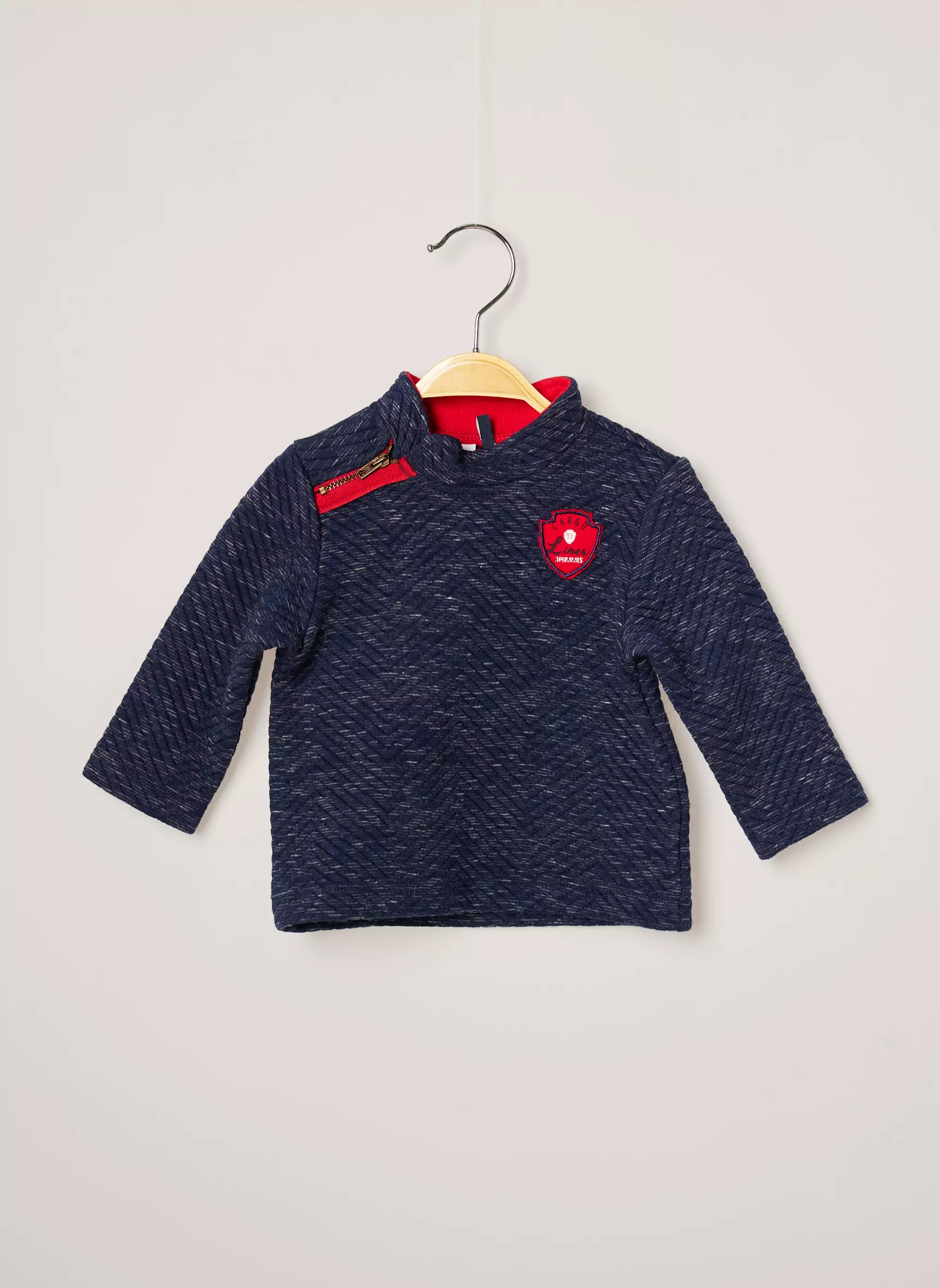 3 Pommes Sweats Garcon couleur bleu