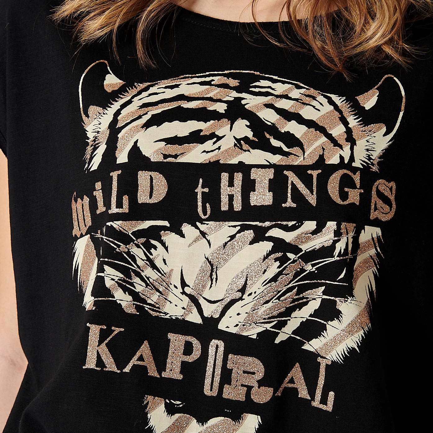 FEROL  T-shirt noir Femme 100% coton