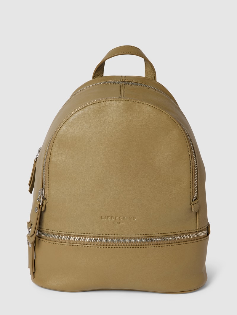 Rucksack mit Label-Details Modell 'Noos' in schlamm