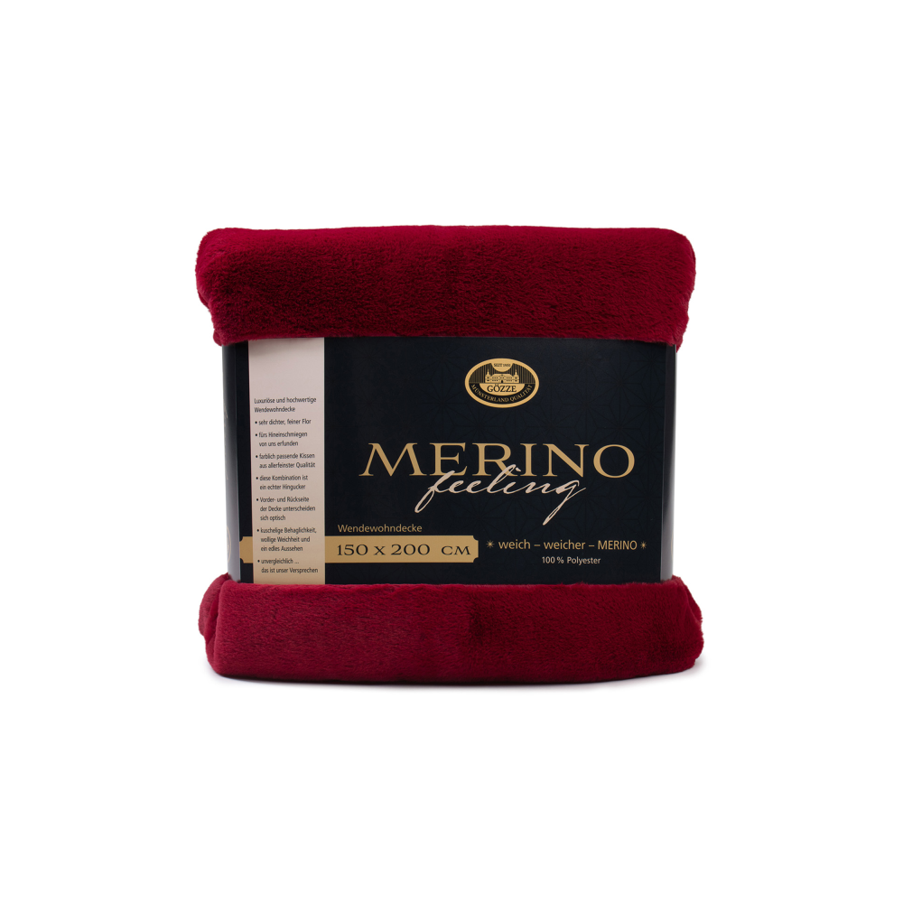 Wendewohndecke Merino karminrot