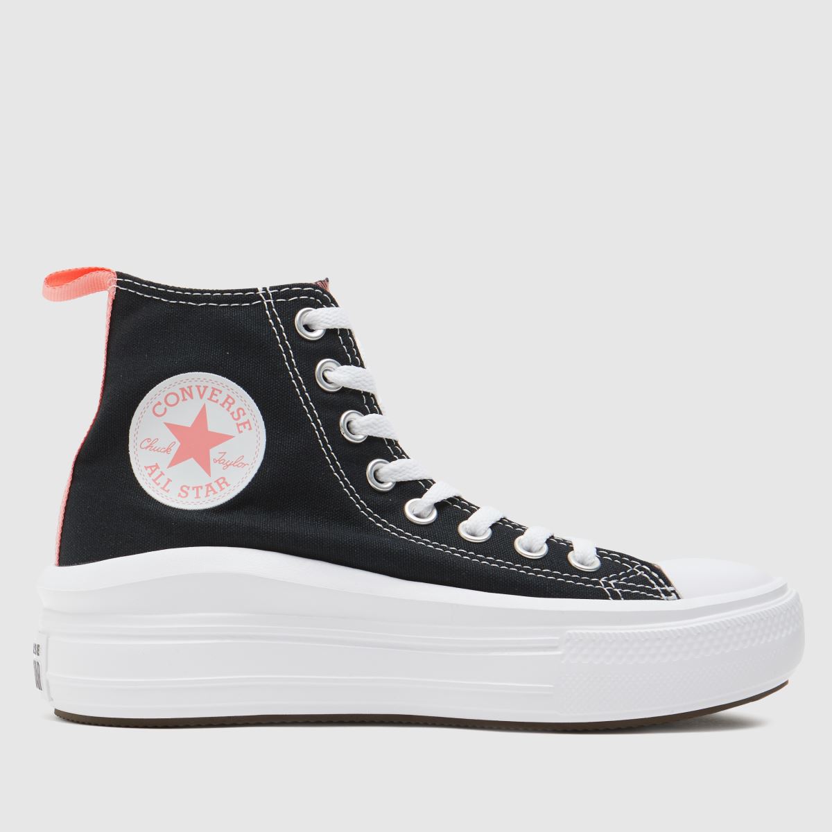 Converse svarta & rosa All Star Move Hi flickor ungdomsskor