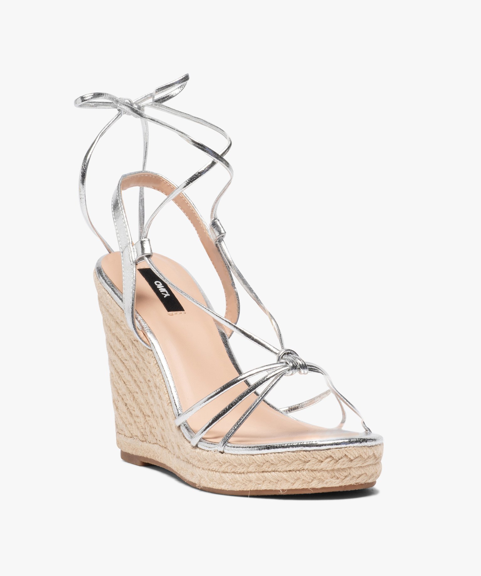 Sandales femme à talon compensé et fines brides Only argent | GEMO