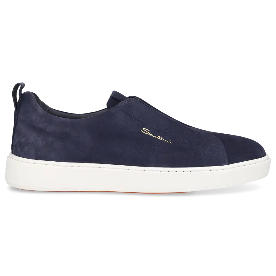 Santoni - Sneaker low Slip-ons MBCD21 Veloursleder - blau