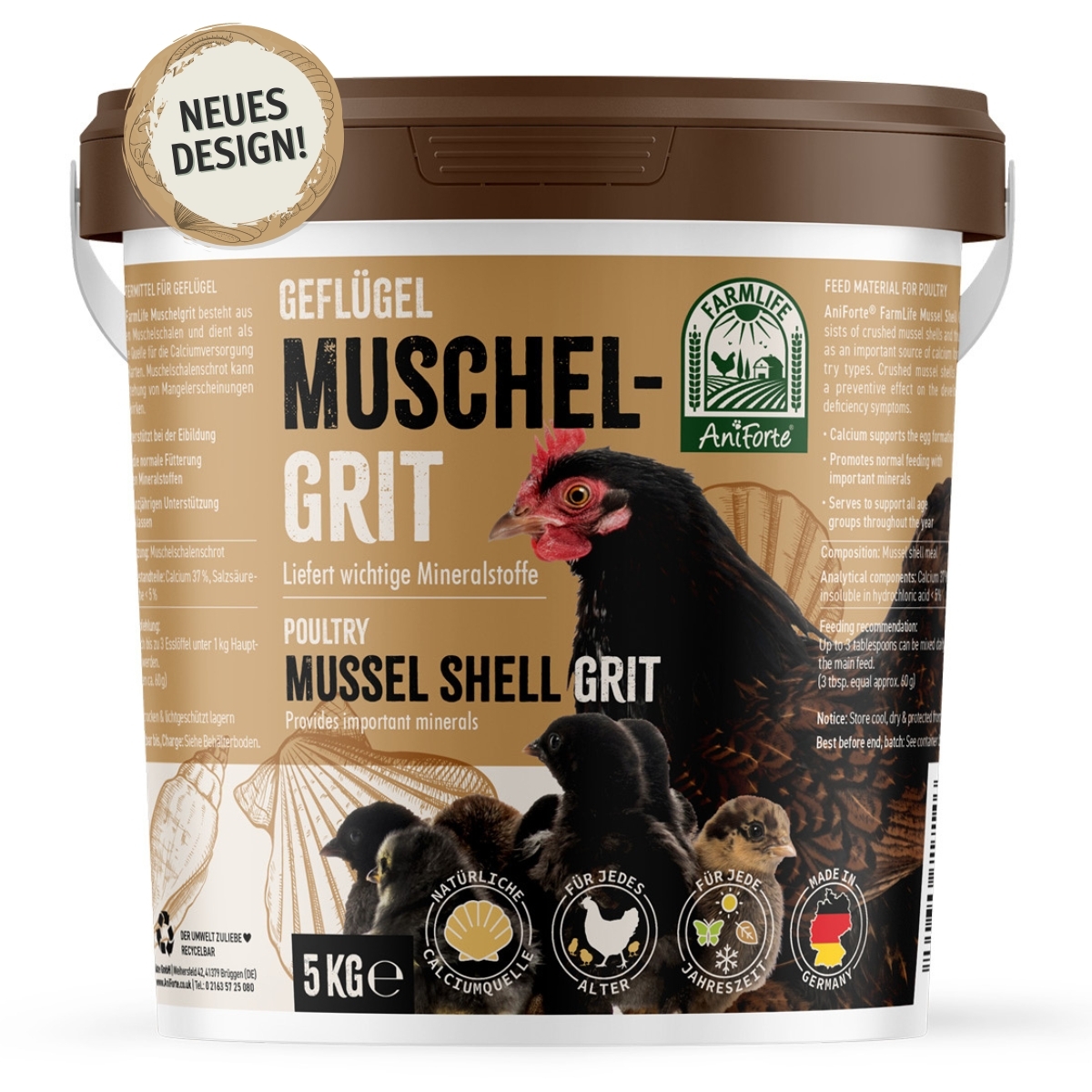Aniforte Futter & Heu Aniforte FarmLife Muschelgrit für Hühner 5kg