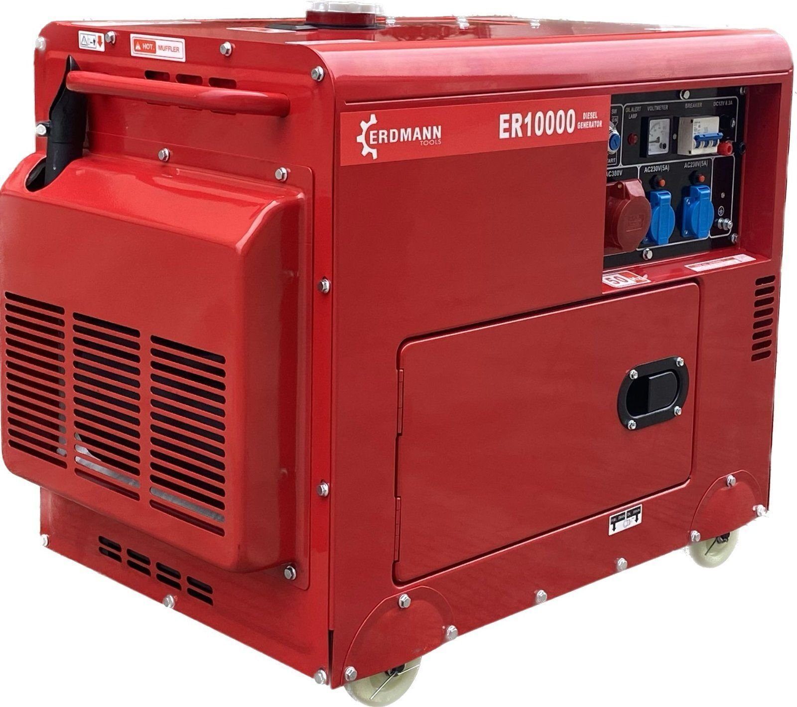 Erdmann Tols Stromerzeuger DIESEL Elektrostart Stromerzeuger Generator 2x220V-1x380V, (1-tlg)