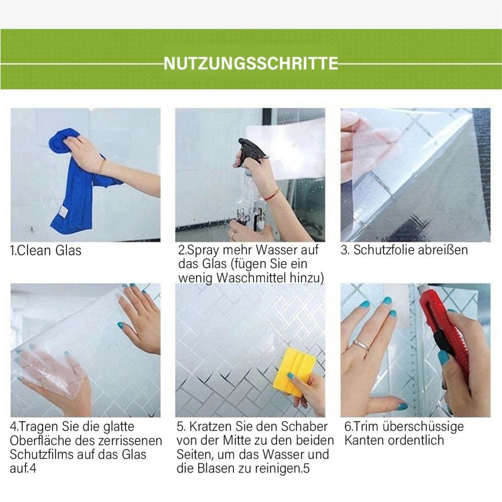 Fensterfolie Fensterfolie Blickdicht Sichtschutzfolie Fenster Selbsthaftend, Bizaical