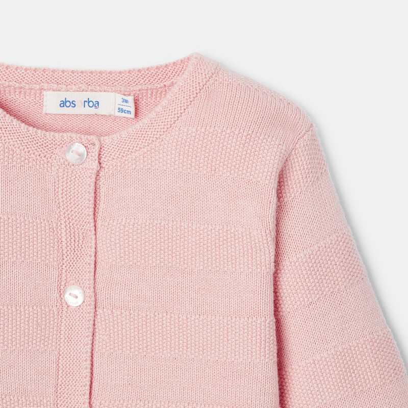 Gilet en tricot rose naissance Absorba