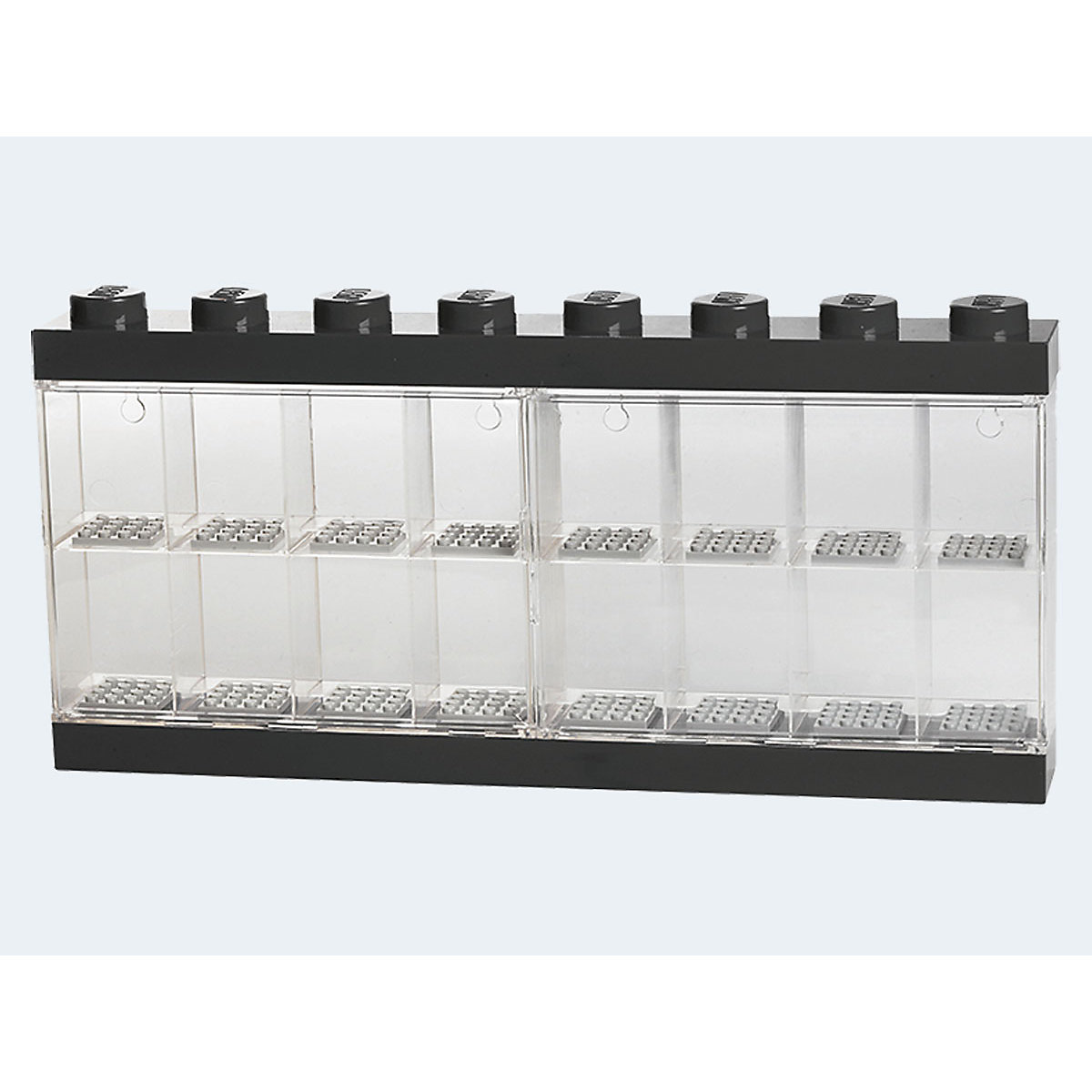 LEGO® Setzkasten Vitrine Minifiguren schwarz, für 16 Figuren, 33 x 63 x 5 cm