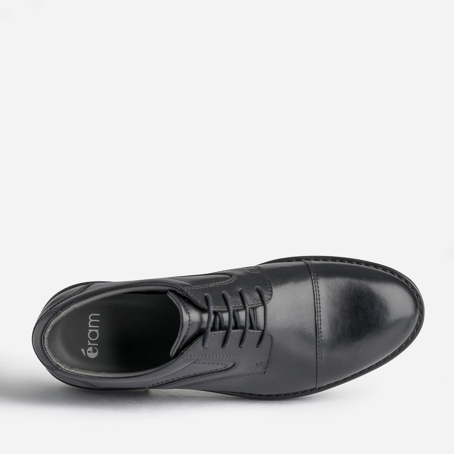 Derby noir en cuir à doublure carreaux