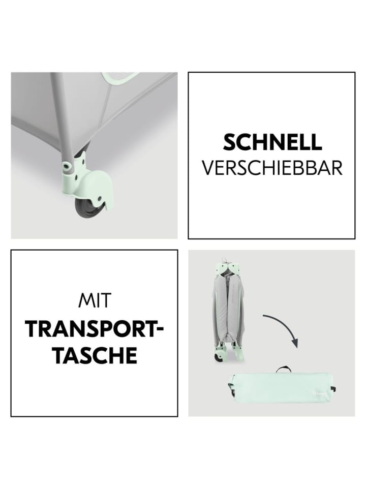 Hauck Reisebett Sleep N Play Go Plus (mit Rollen und seitlichem in grau günstig kaufen onesize