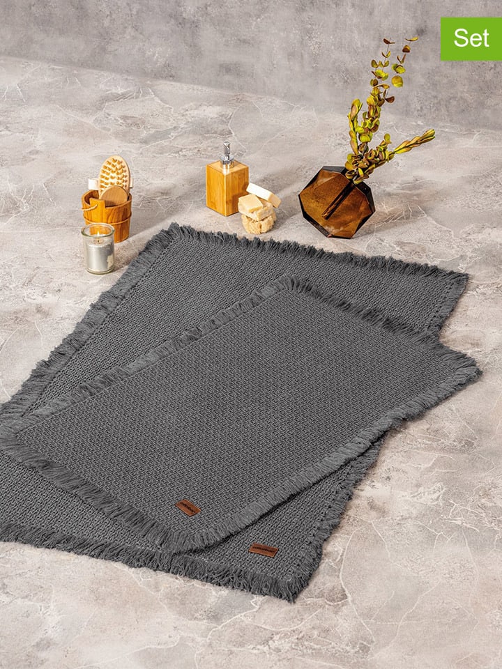 Colourful Cotton 2er-Set: Badvorleger in Anthrazit günstig kaufen onesize