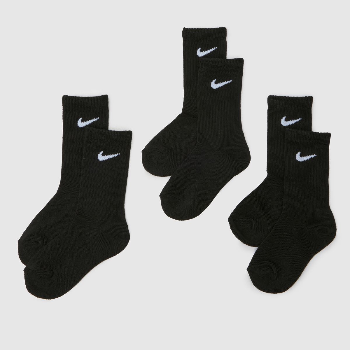 Nike svarta och vita barns basic crew-strumpor 3-pack