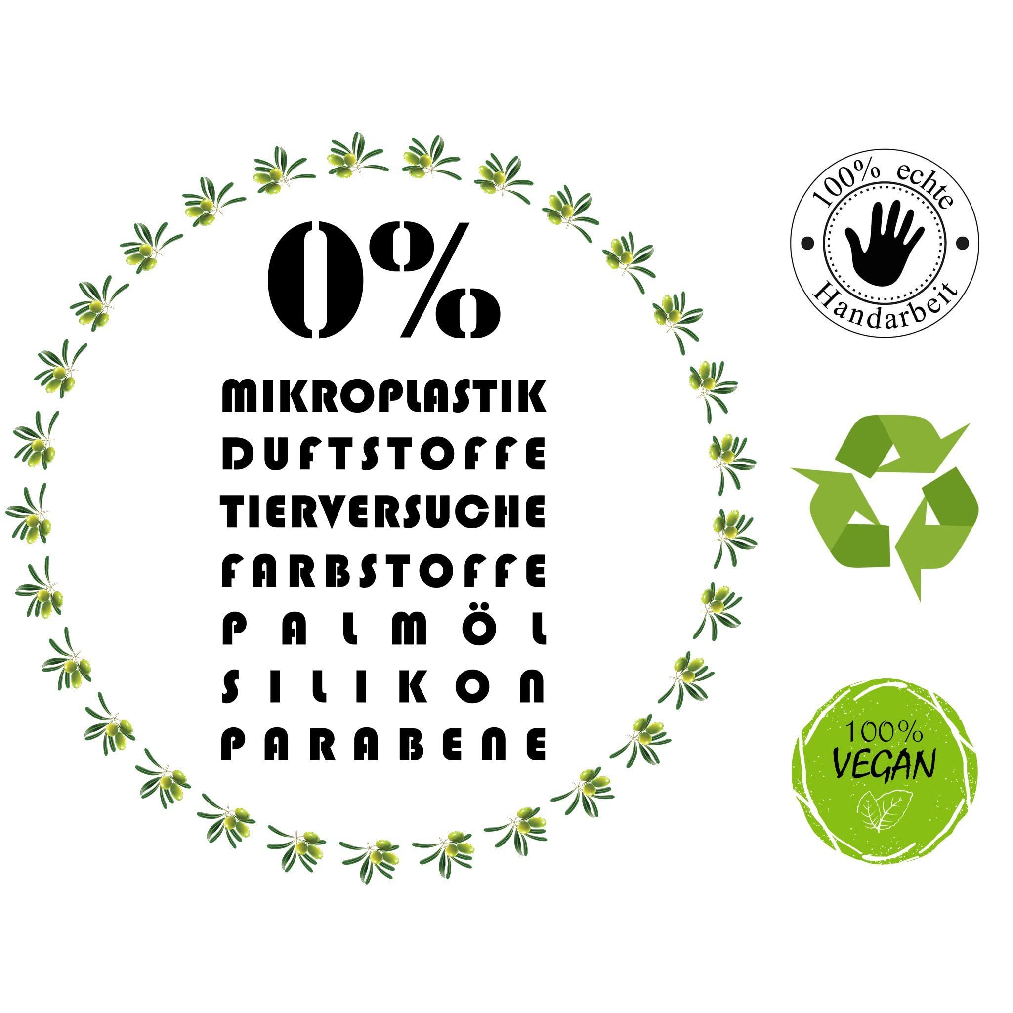 Goldolive Rohseife Goldolive® Handgemachte Aleppo Seife - [2 X 200g] - Traditionelle Olivenölseife Naturseife - 5% Lorbeeröl & 95% Olivenöl - vegan & palmölfrei, 2-tlg.