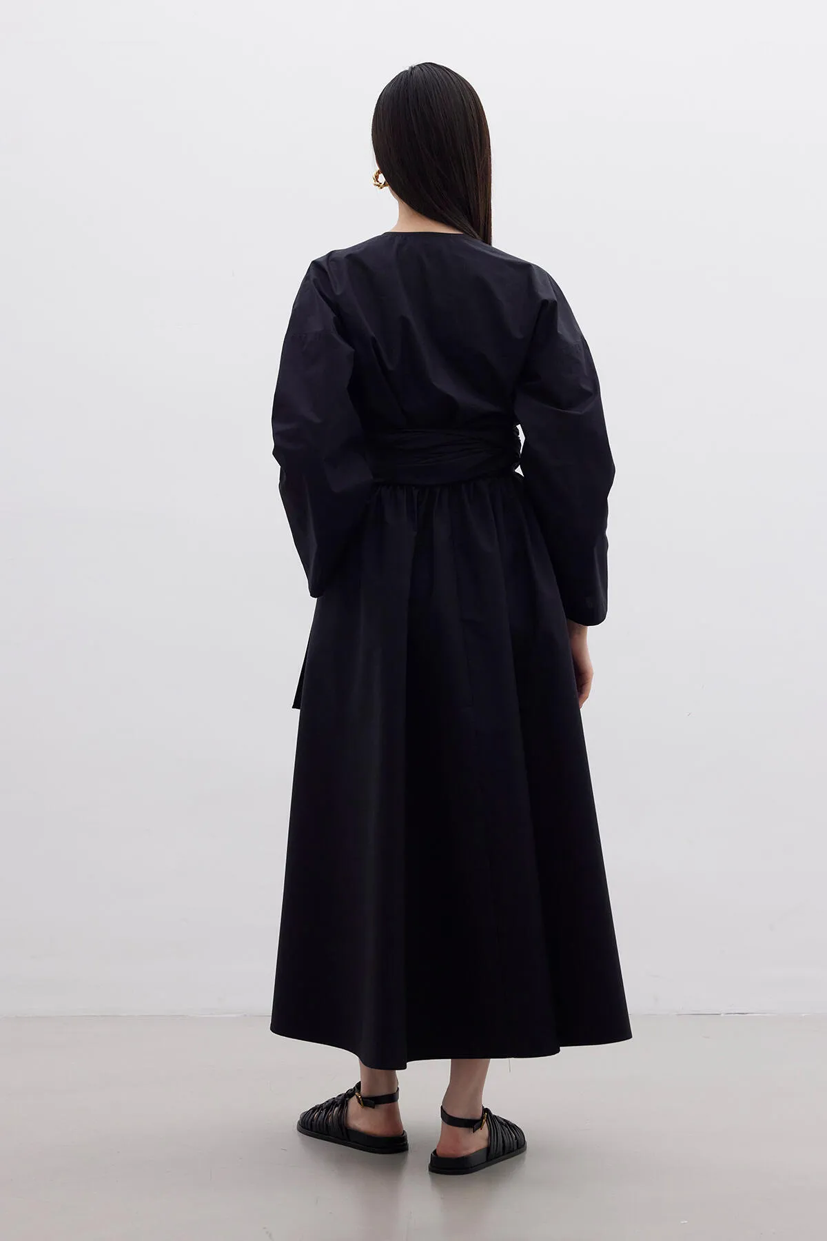 Manuka  Premium-Hemd im Kimono-Stil, Schwarz