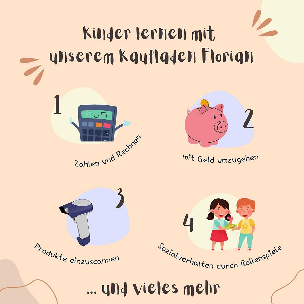Supermarkt Florian Kaufladen mit viel Zubehör - ab 3 Jahren