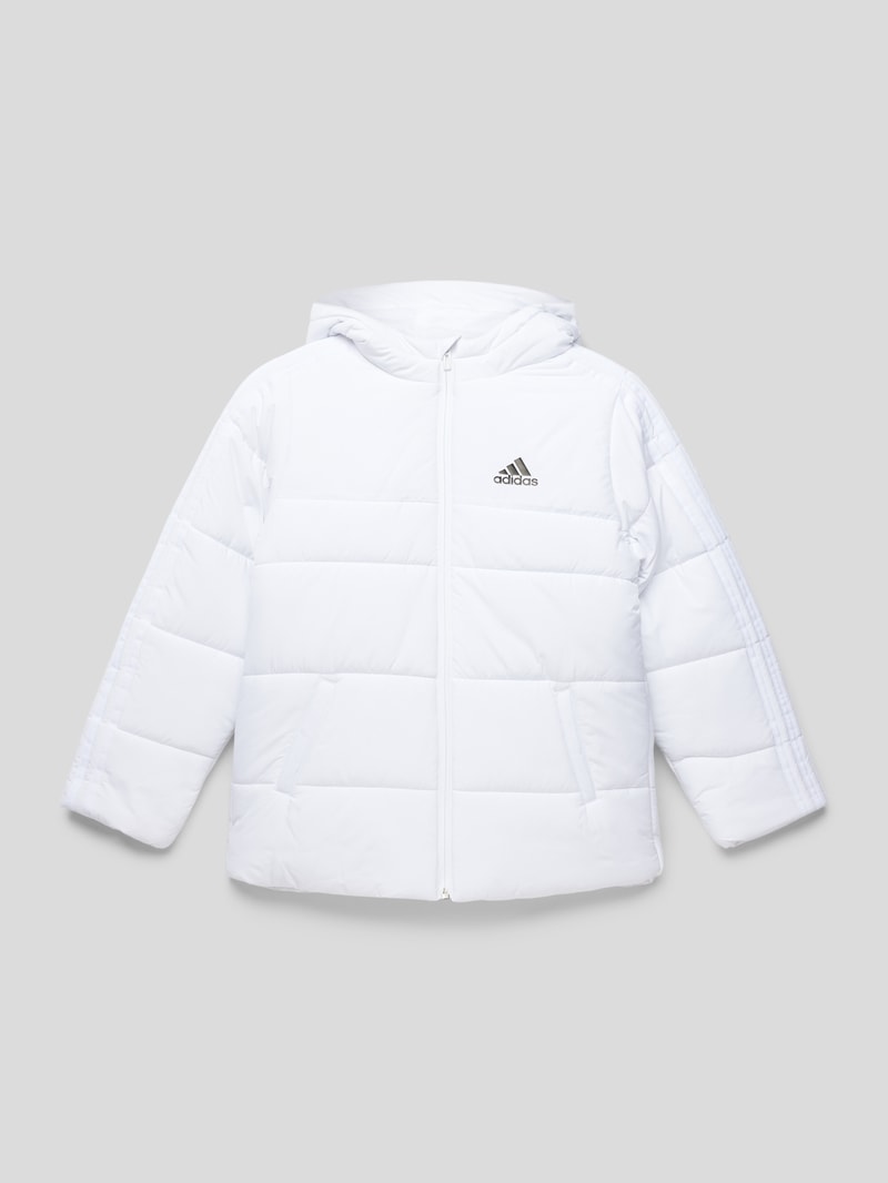 Steppjacke mit Kapuze in weiß