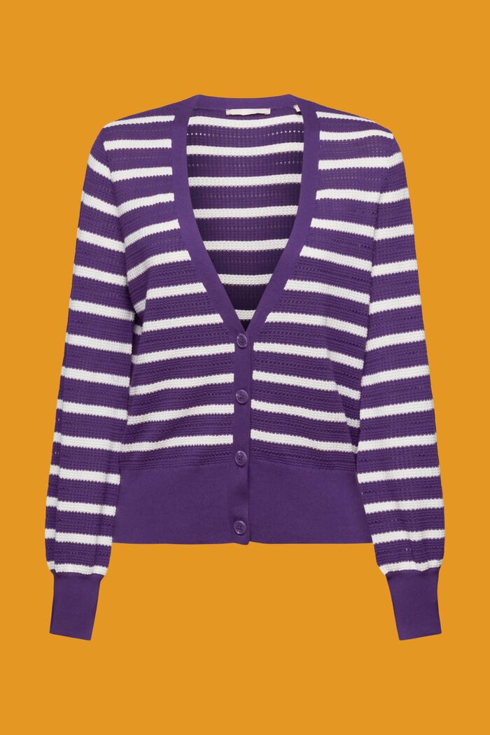 Gestreifter Pointelle-Cardigan