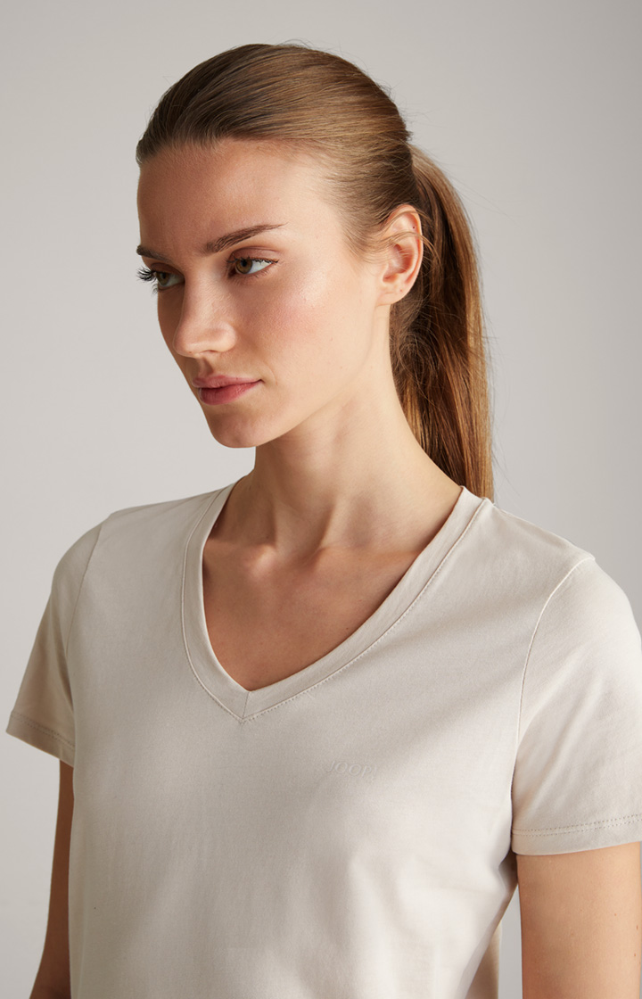 Baumwoll-T-Shirt in Beige