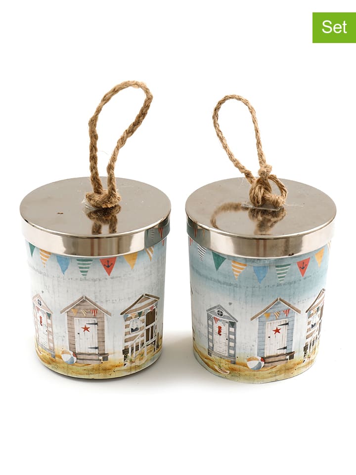 SiL Interiors 2er-Set: Duftkerzen in Bunt/ Gold - (H)9,5 x Ø 8 cm günstig kaufen onesize
