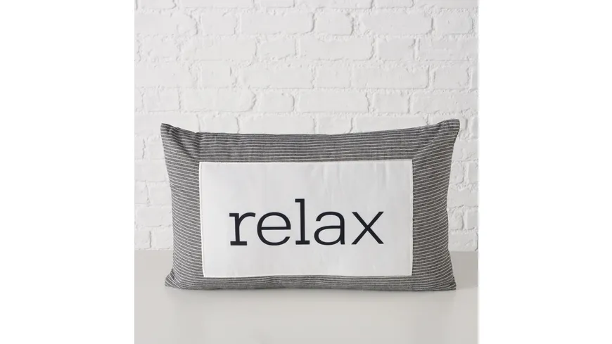 Boltze Kissen Relaxa Cremeweiß, Schwarz