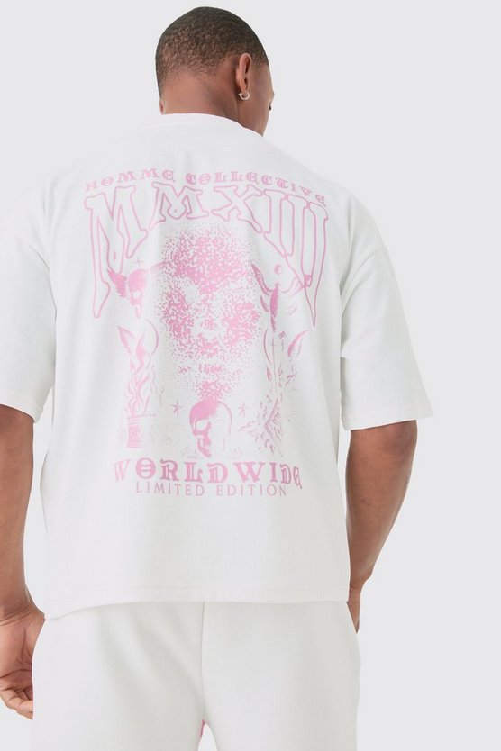 Kastiges Oversize T-Shirt mit Kontrast-Naht & Shorts
