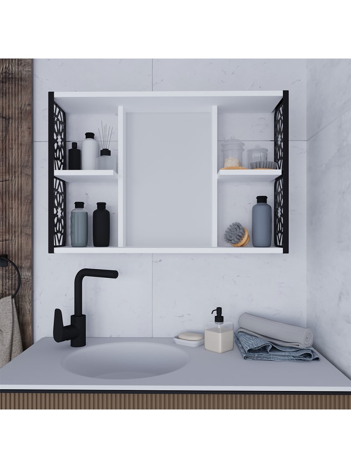 ebuy24 Spiegelschrank Bamela  Schwarz 82 x 19 cm günstig kaufen onesize