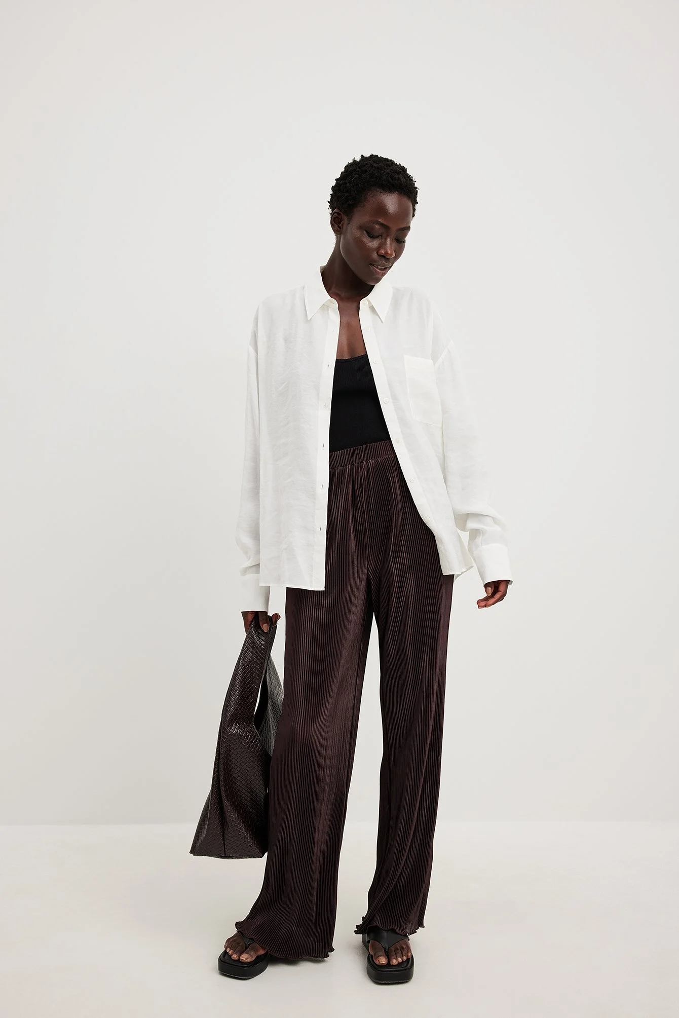 Plissierte Hose mit hoher Taille