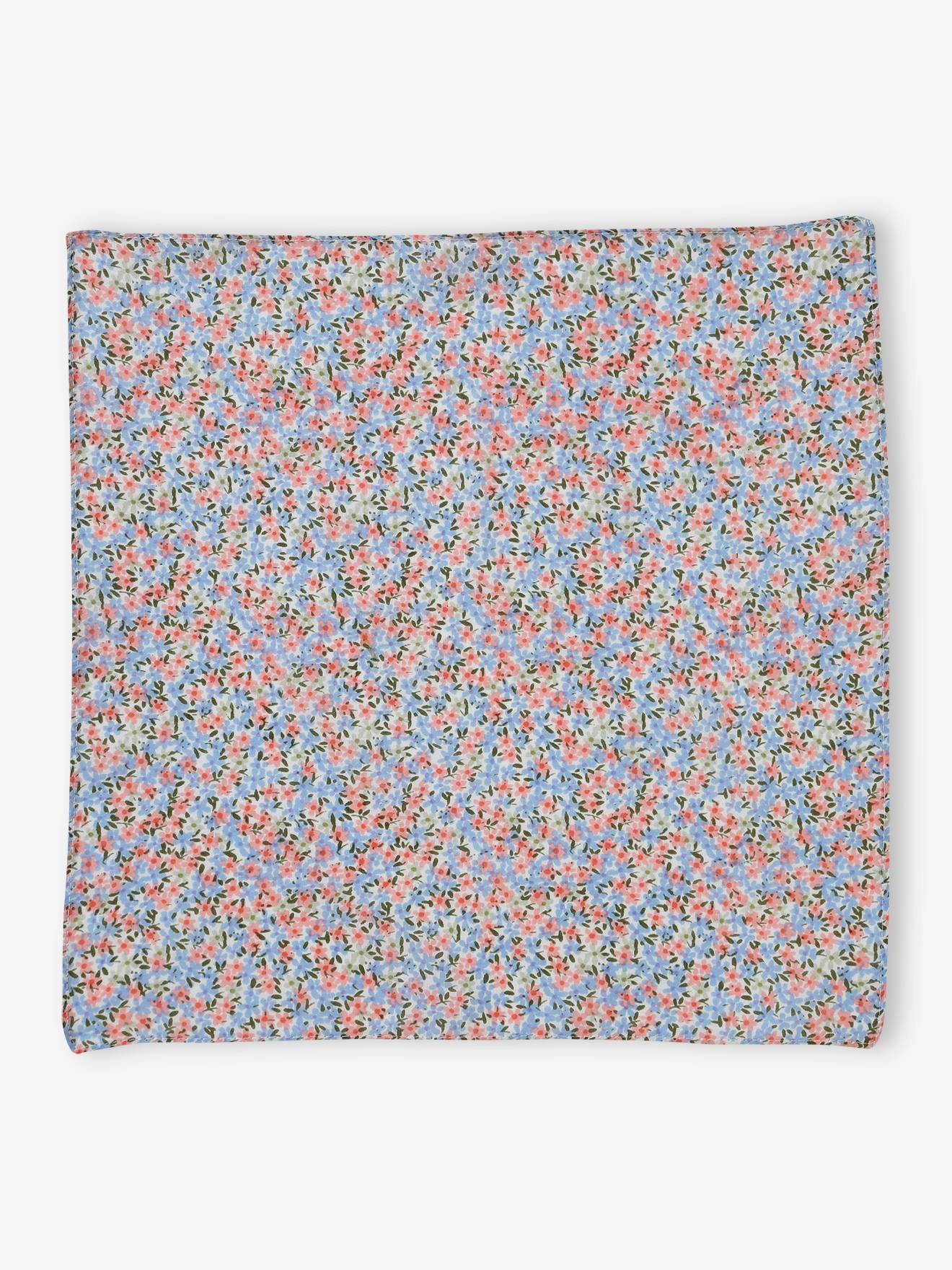 Foulard imprimé fleuri personnalisable bébé fille rose