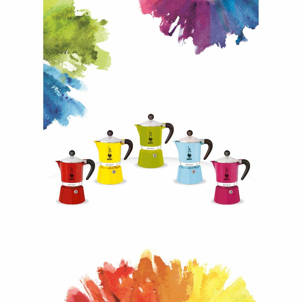 BIALETTI Espressokocher Rainbow für 3 Tassen Gelb