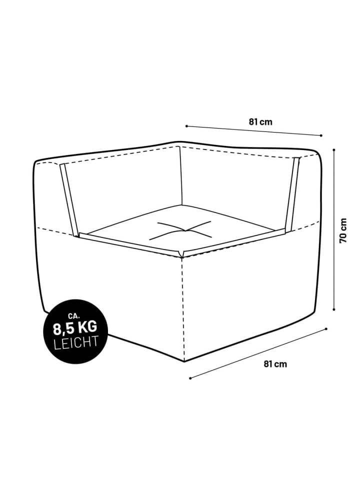 Lumaland LUMALAND Sitzsack-Sofa Ecke - Kombinierbar mit Modularem System - 340 L - Senfge günstig kaufen onesize