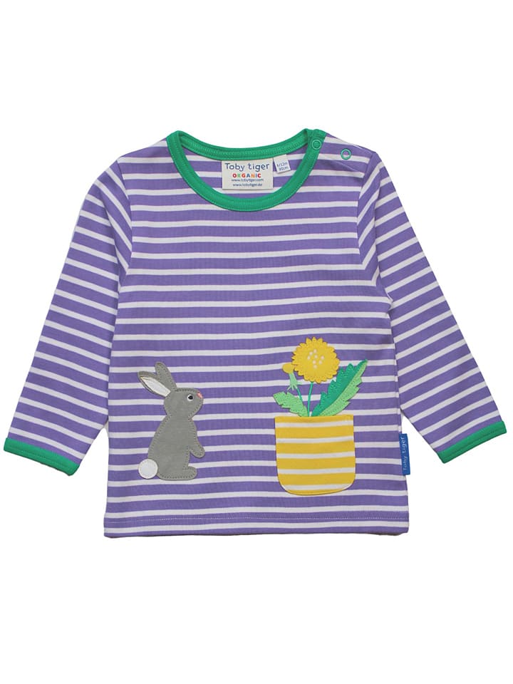 Toby Tiger Longsleeve in Lila/ Grün/ Weiß günstig kaufen
