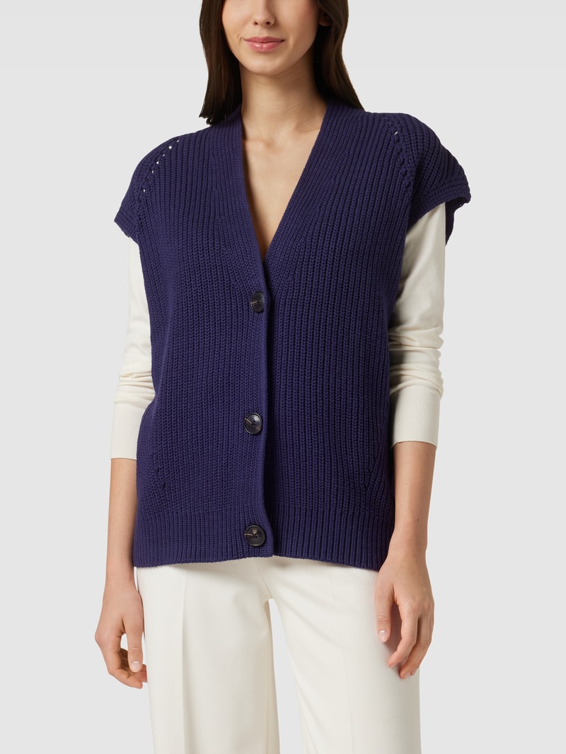Strickweste mit Strukturmuster in marineblau