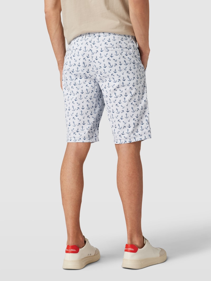 Bermudas mit Allover-Print in hellblau