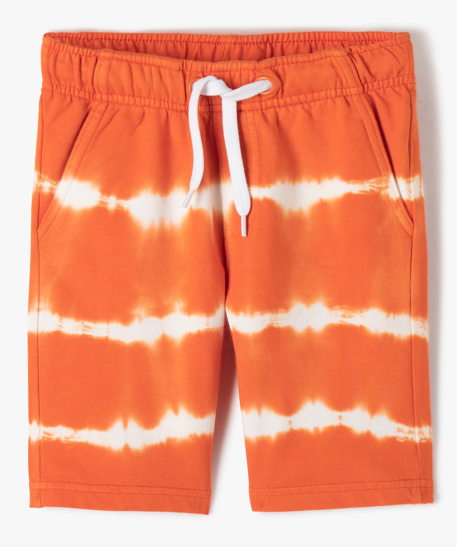 Bermuda Garçon en maille à taille élastiquée orange | GEMO