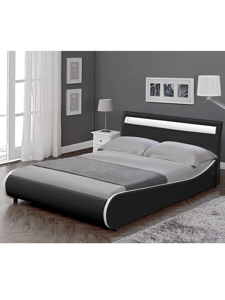 Corium Corium LED Valencia Polsterbett  in Schwarz (B)140cm günstig kaufen onesize