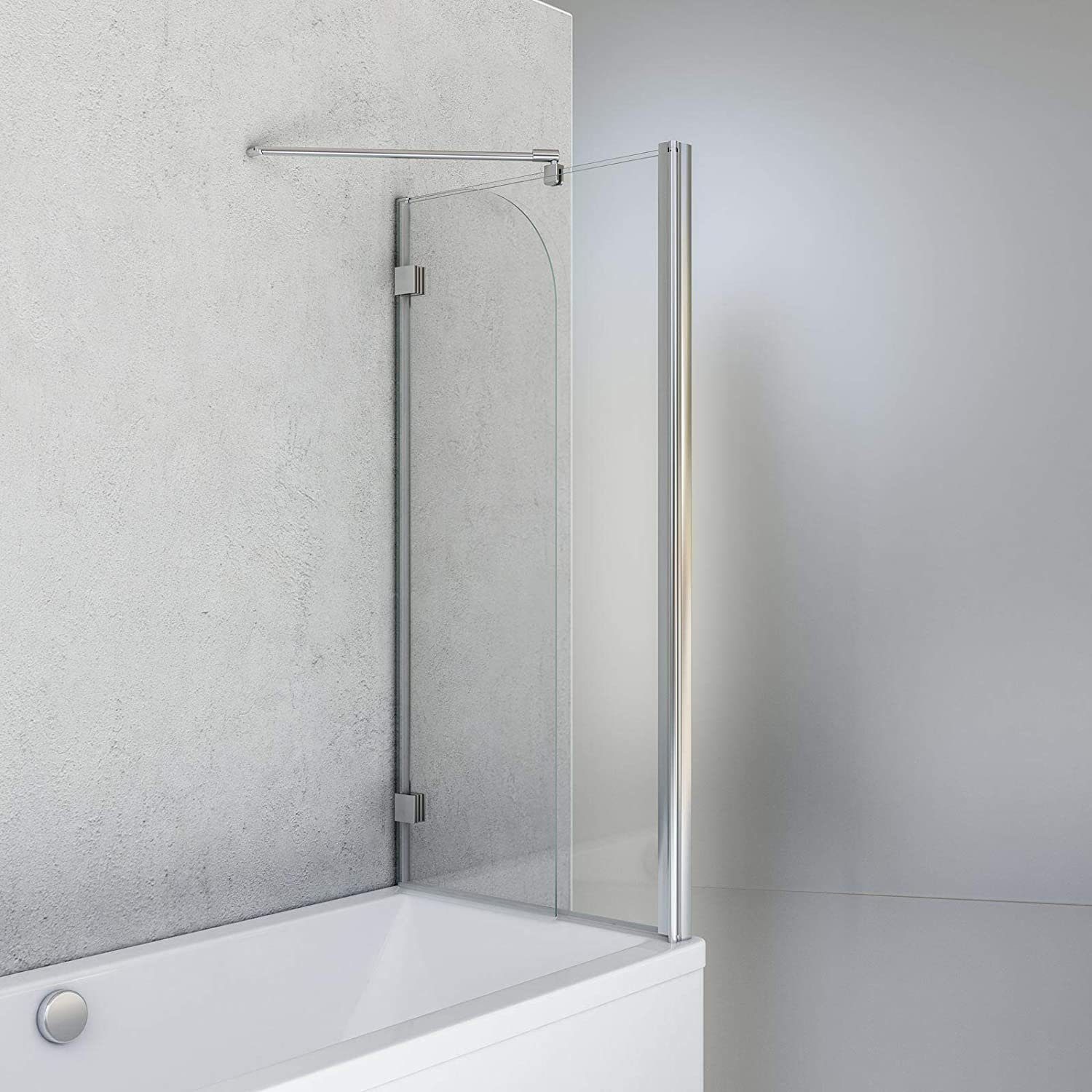 Schulte Badewannenaufsatz Angle, 5 mm Sicherheitsglas, BxH: 112 x 142 cm, 2-tlg. + Festelement